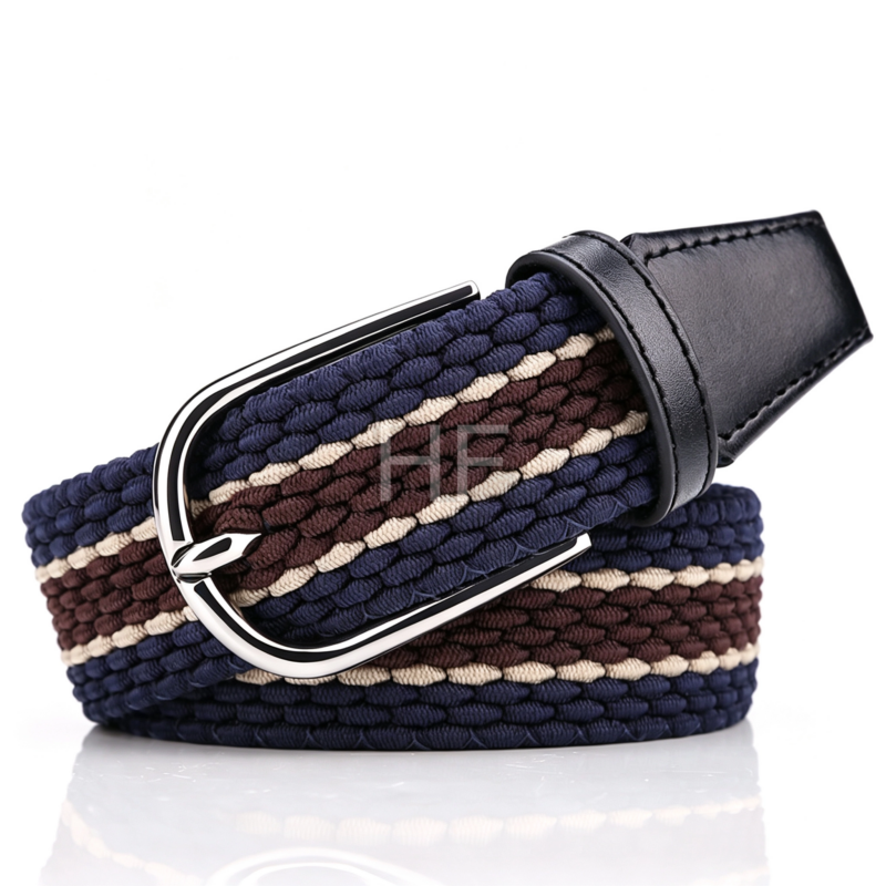 Minimalist Braided Elastic Waist Belt Lightweight Stretch Weaving Belt Unisex