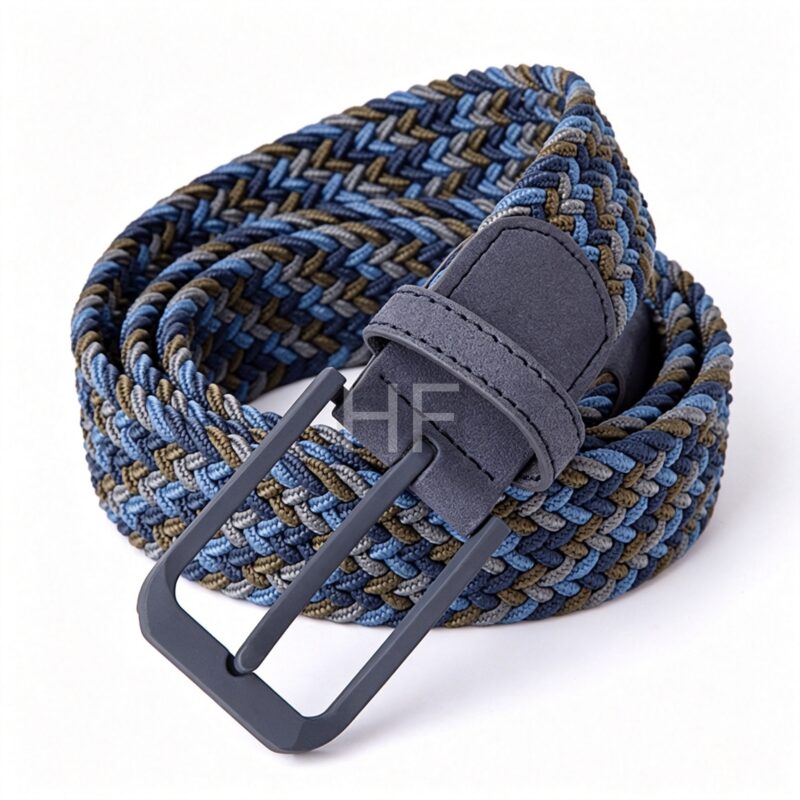 Pin Buckle Elastic Braided Belt for Women and Men