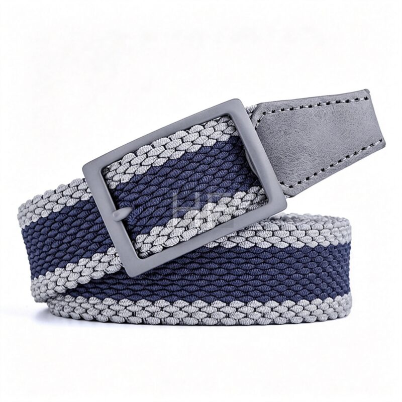 Pin Buckle Elastic Braided Belt for Women and Men