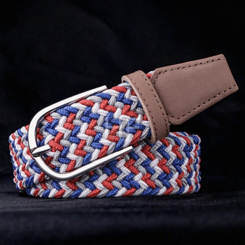 Multi Color Knit Web Golf Stretch Belt