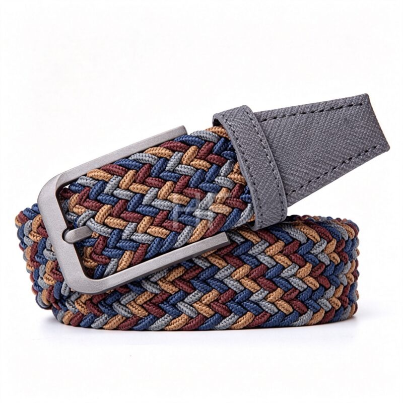 Multi Color Knit Web Golf Stretch Belt
